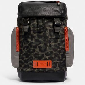 COACH Ranger Men’s Women’s Backpack Animal Camo Script Print NWT